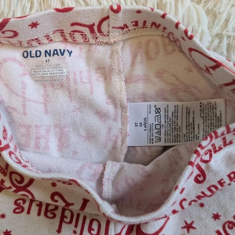 Old Navy Unisex Size 5T Dear Santa I've Been Good Family Match Pajama Set